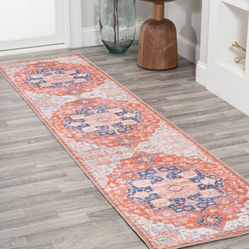 Maris Ornate Medallion Washable Area Rug